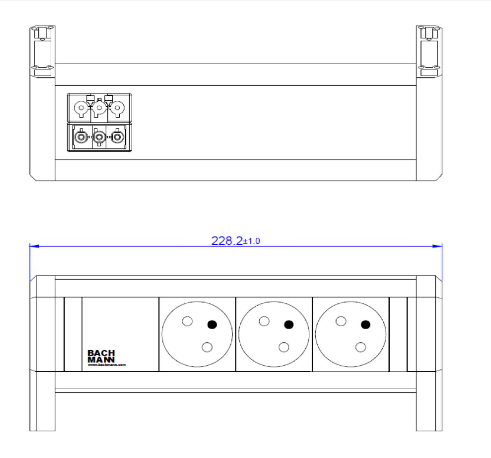 BACHMANN DESK 3xUTE GST18 RAL9010