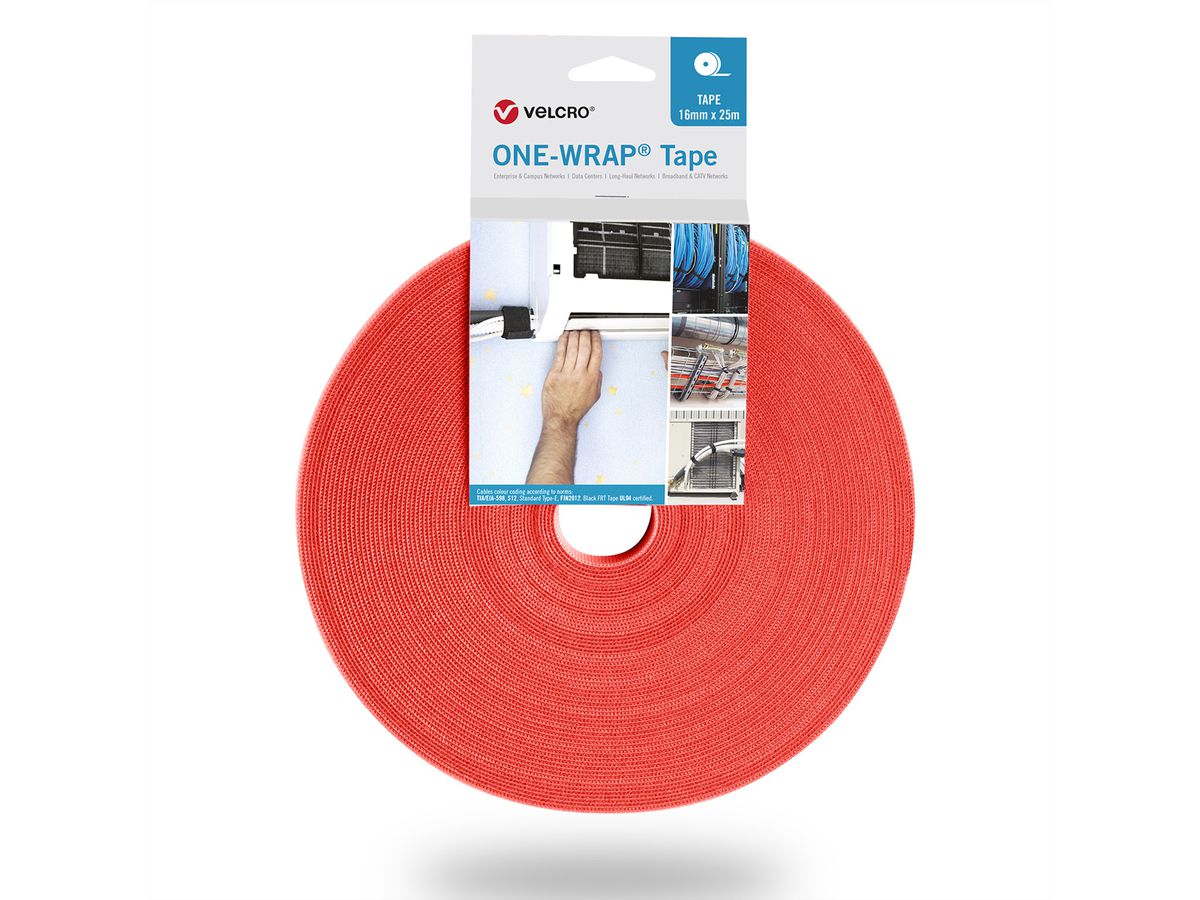 VELCRO® One Wrap® Tape 25 mm breed, oranje, 25 m