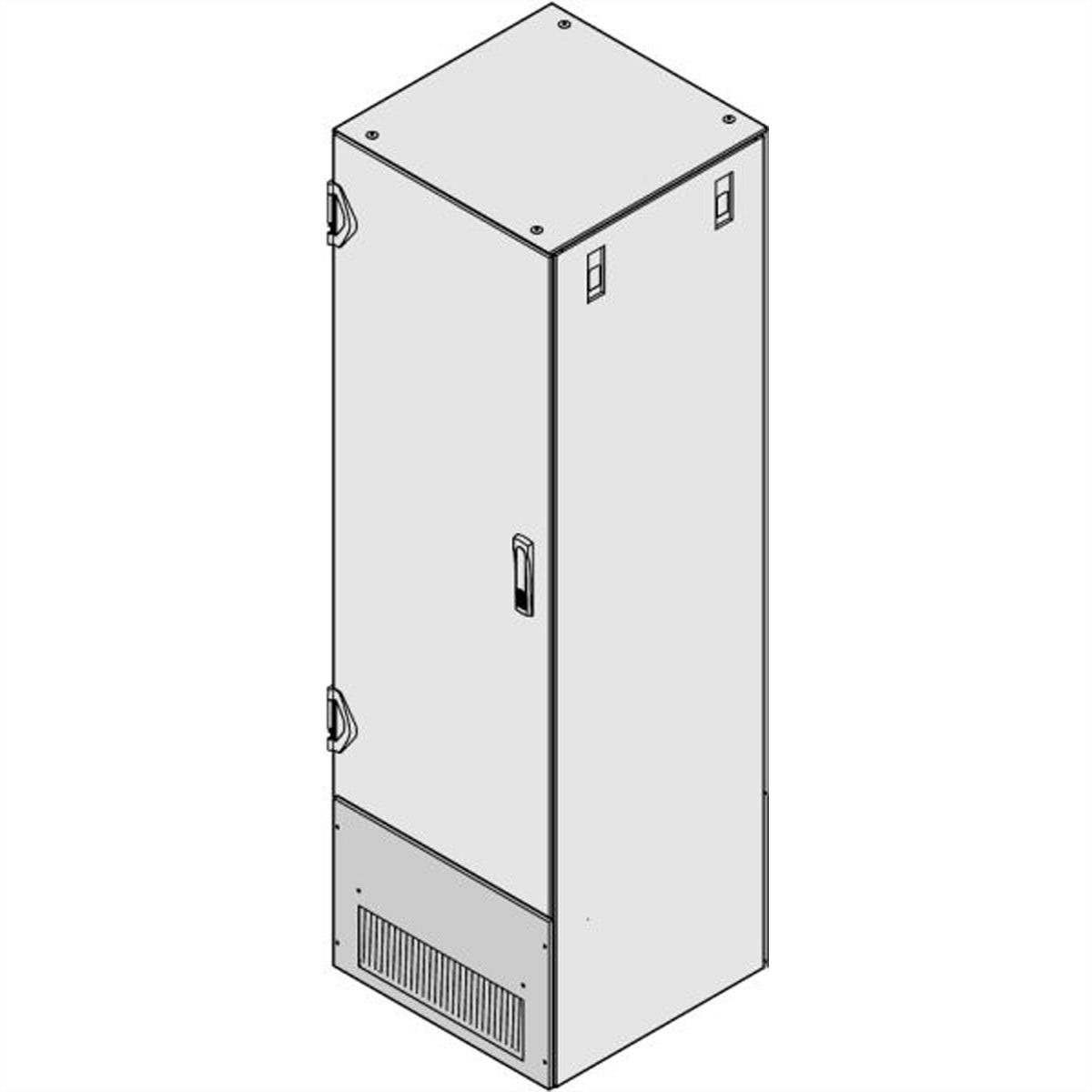 SCHROFF Varistar Connection Plate for Shortened Door/Rear Panel, With brush strip, RAL 7021, 400H 600W