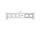 BACHMANN DESK2 3xCEE7/3 2xCM power 0.2m GST18 RAL9005