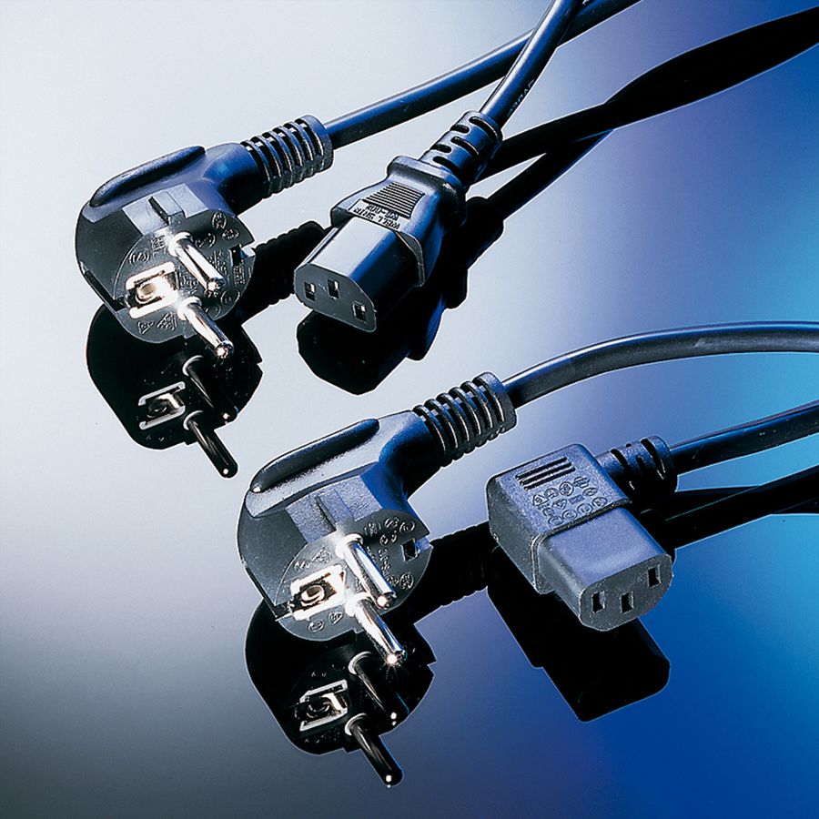 SCHROFF Mains Cable, SCHUKO/UTE to IEC C13, Grey, 2.5 m