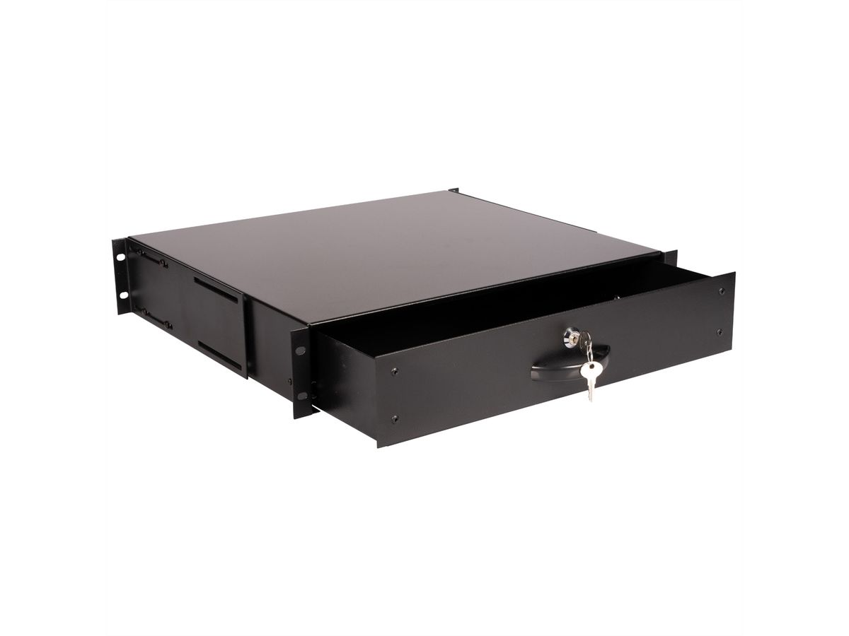 ROLINE 19-inch toetsenbordlade 2 U, 400mm diep afsluitbaar zwart