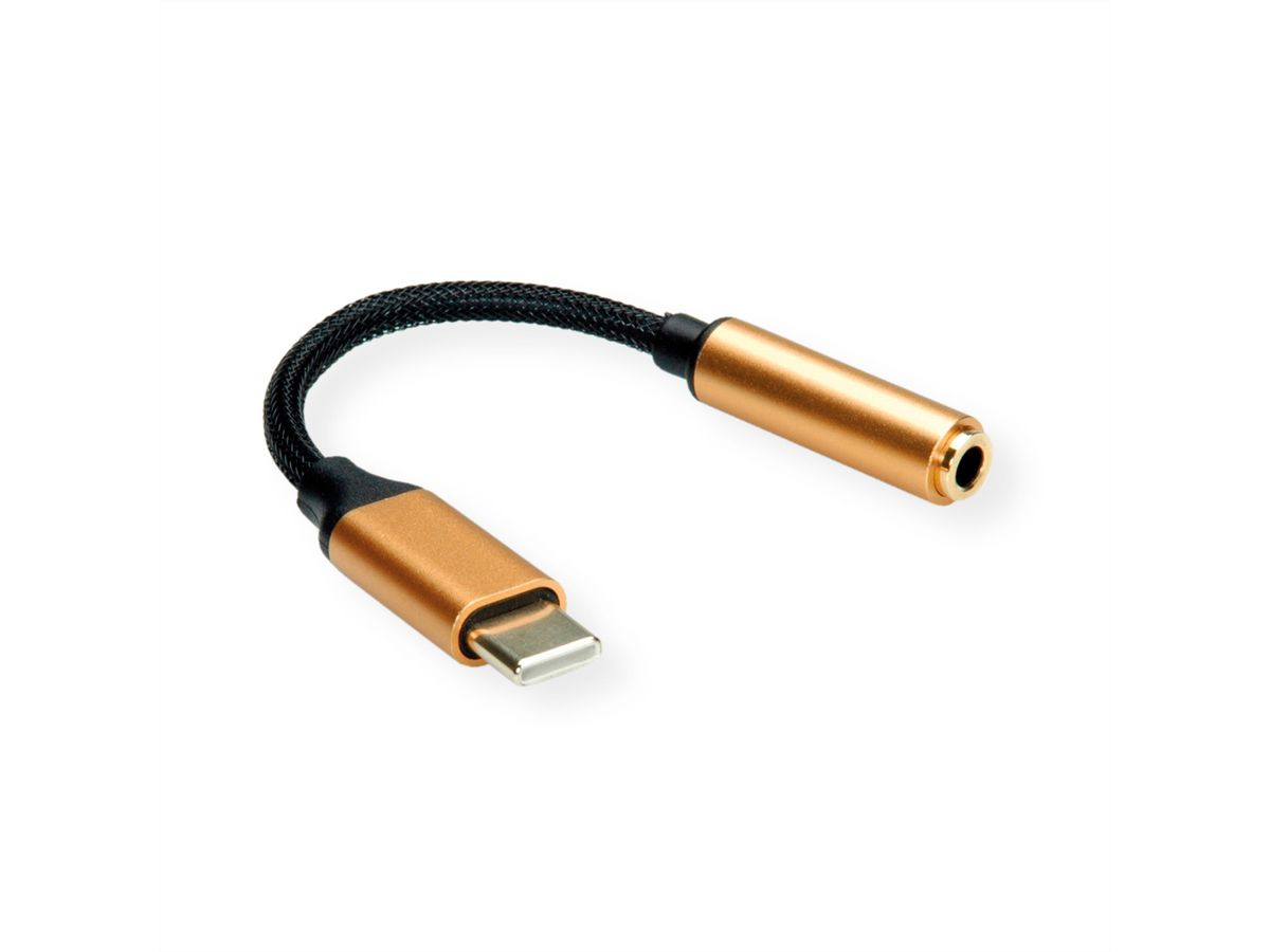 ROLINE GOLD Adapter USB type C - 3,5mm Audio, Male/Female, 0,13 m