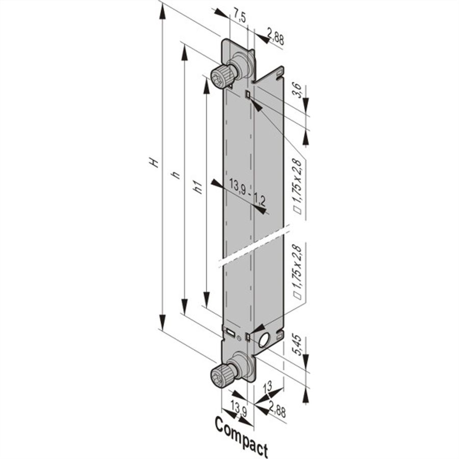 SCHROFF AMC Module With Pull Handle, MTCA.4, Double Compact, Stainless Steel