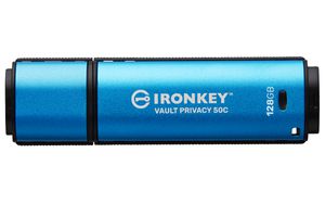 Kingston Technology IronKey 128GB USB-C Vault Privacy 50C AES-256 versleuteling, FIPS 197