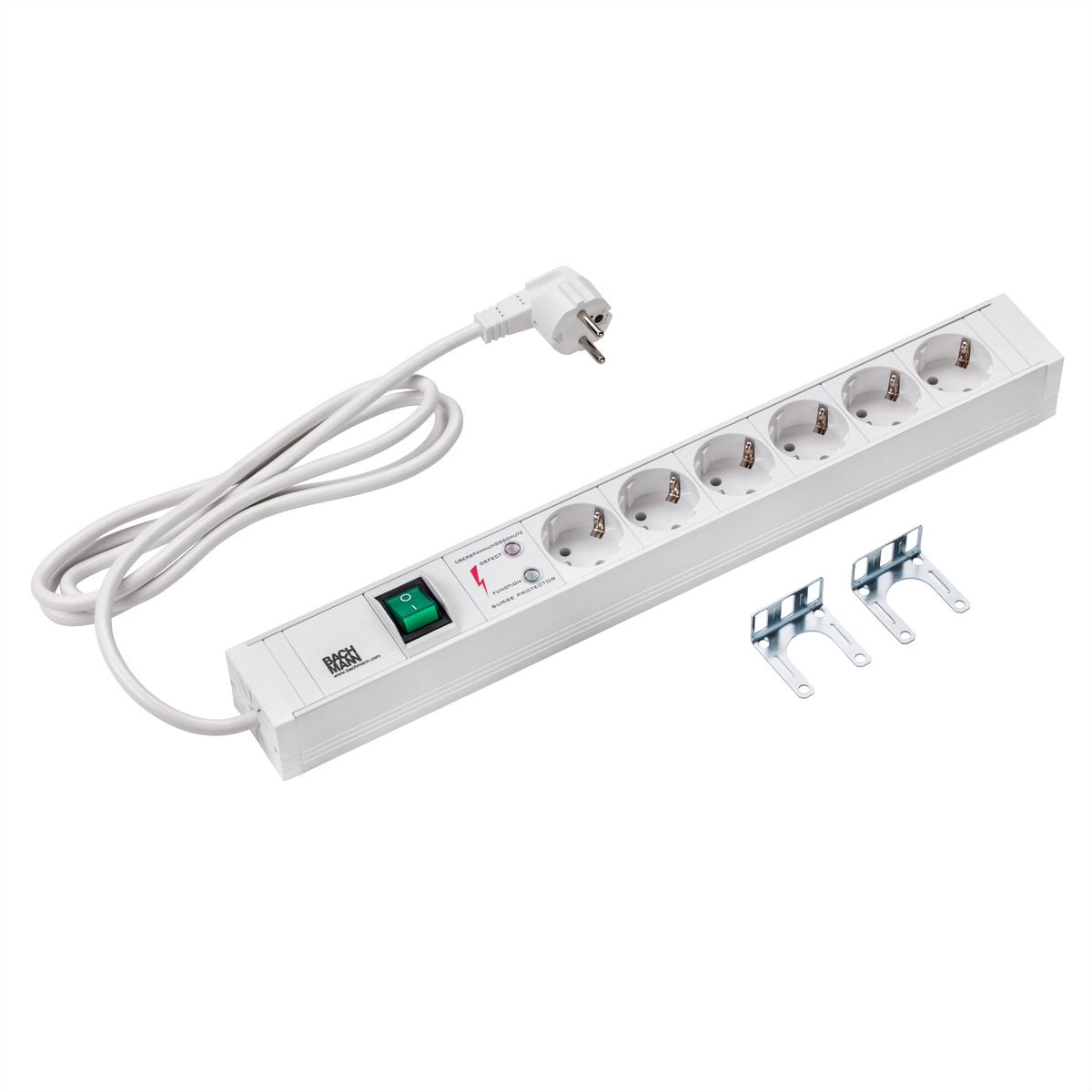 BACHMANN 19" 1.5U 6xCEE7/3 1xswitch SPD power 2.0m CEE7/7