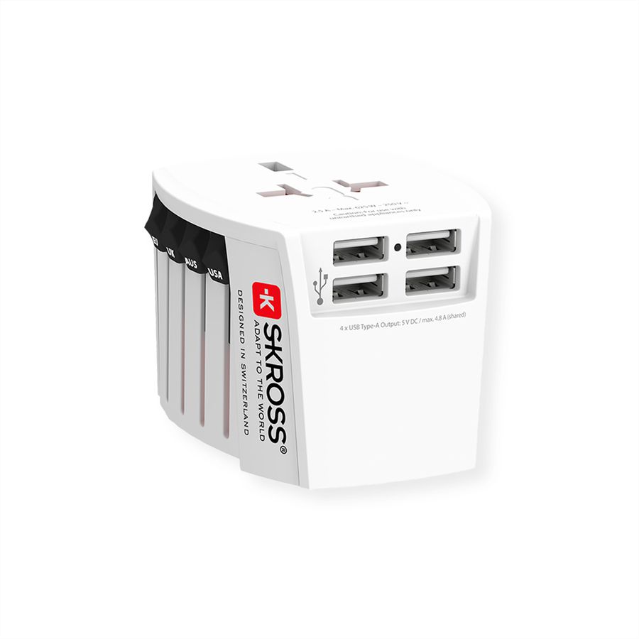 Skross MUV USB 4A Universal Travel Adapter, worldwide