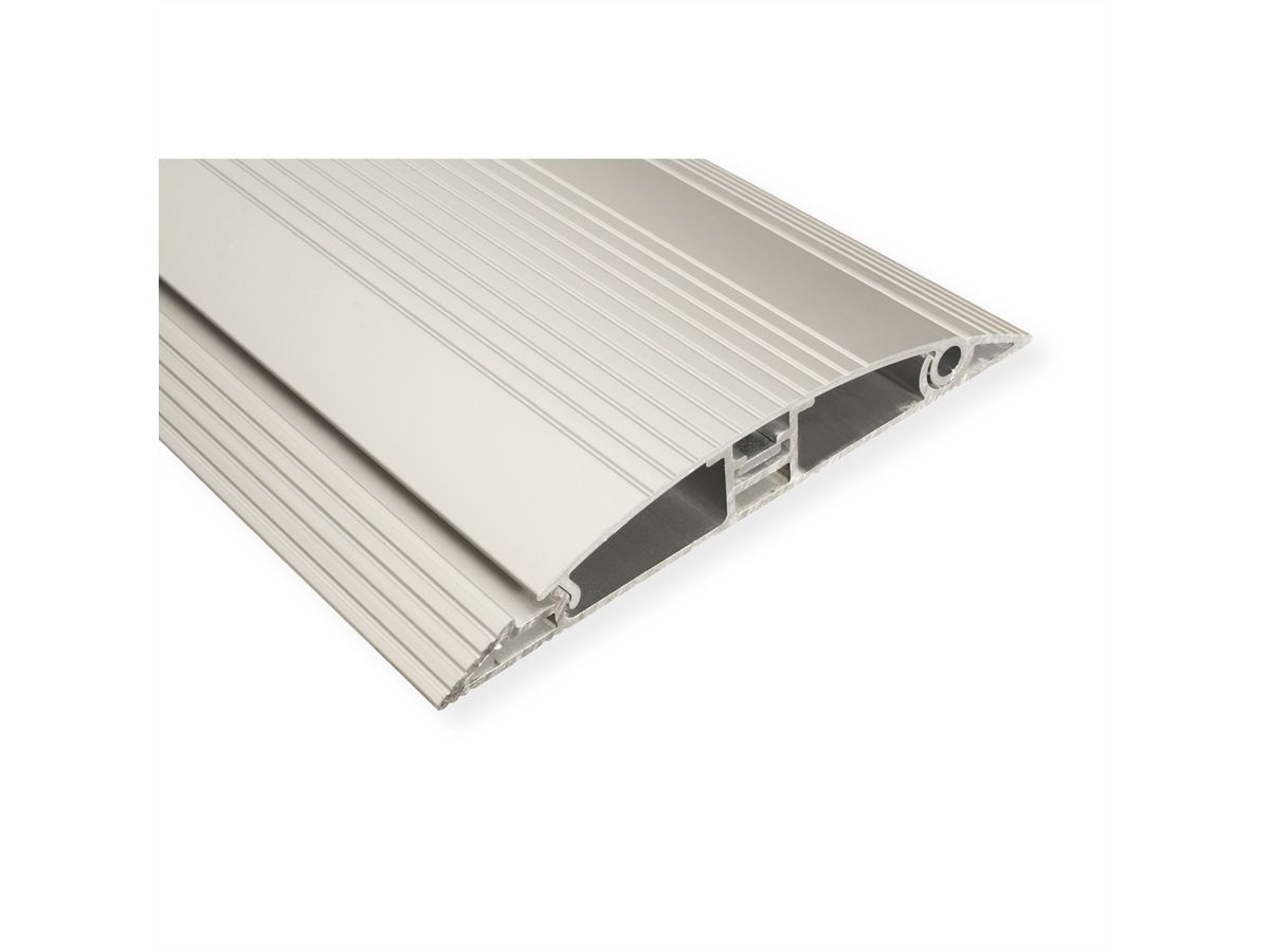 ROLINE 2-Channel Aluminum Floor Cable Cover, 139 x 22 mm, silver, 1.1 m