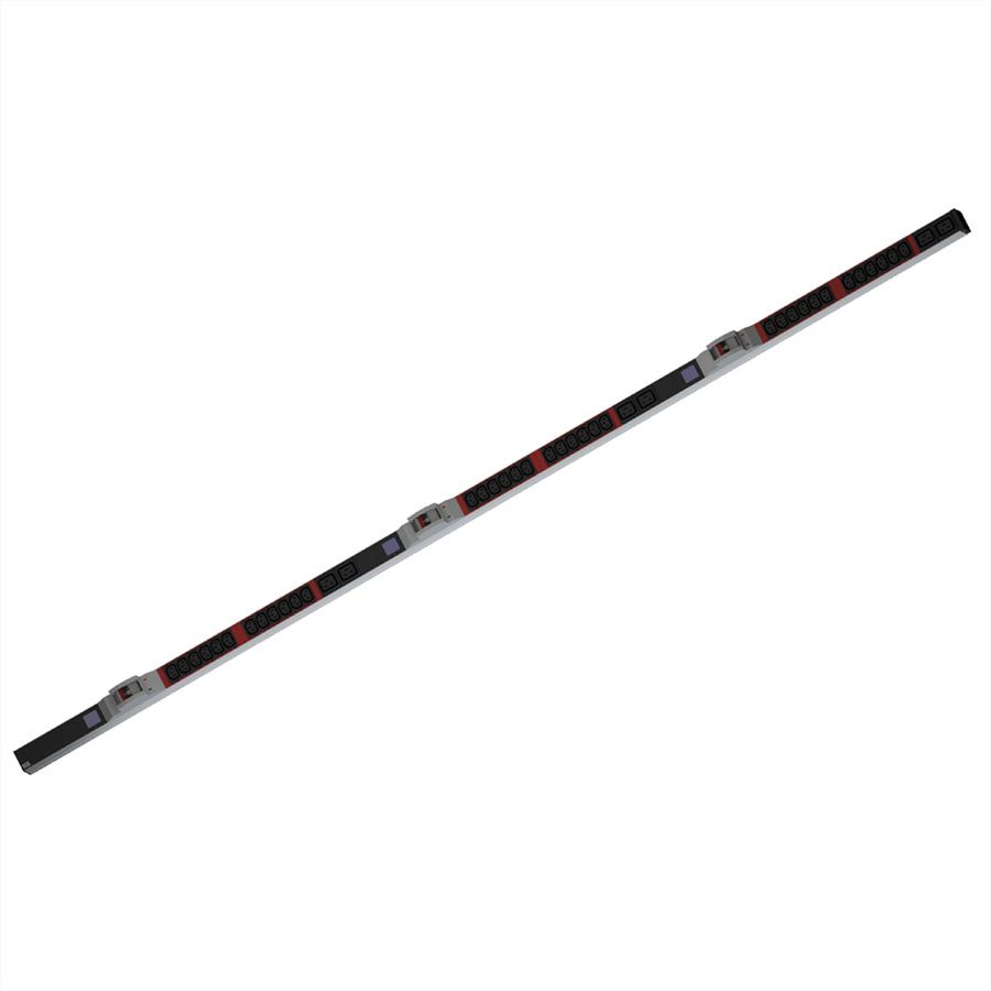 BACHMANN BN0500 19" PDU 1U 36xC13, 6xC19, power measurement, connection CEE 3x32A, red
