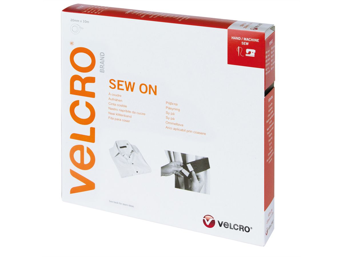 VELCRO® klittenband met haken en lussen om te naaien 20 mm x 10 m beige