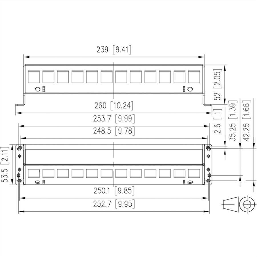 METZ CONNECT SmartConnectPP 12Port Keystone paneel, leeg
