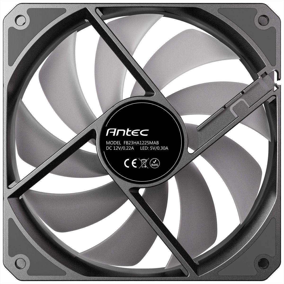 ANTEC P12R PWM ARGB REVERSE Fan PC Case Fan, black