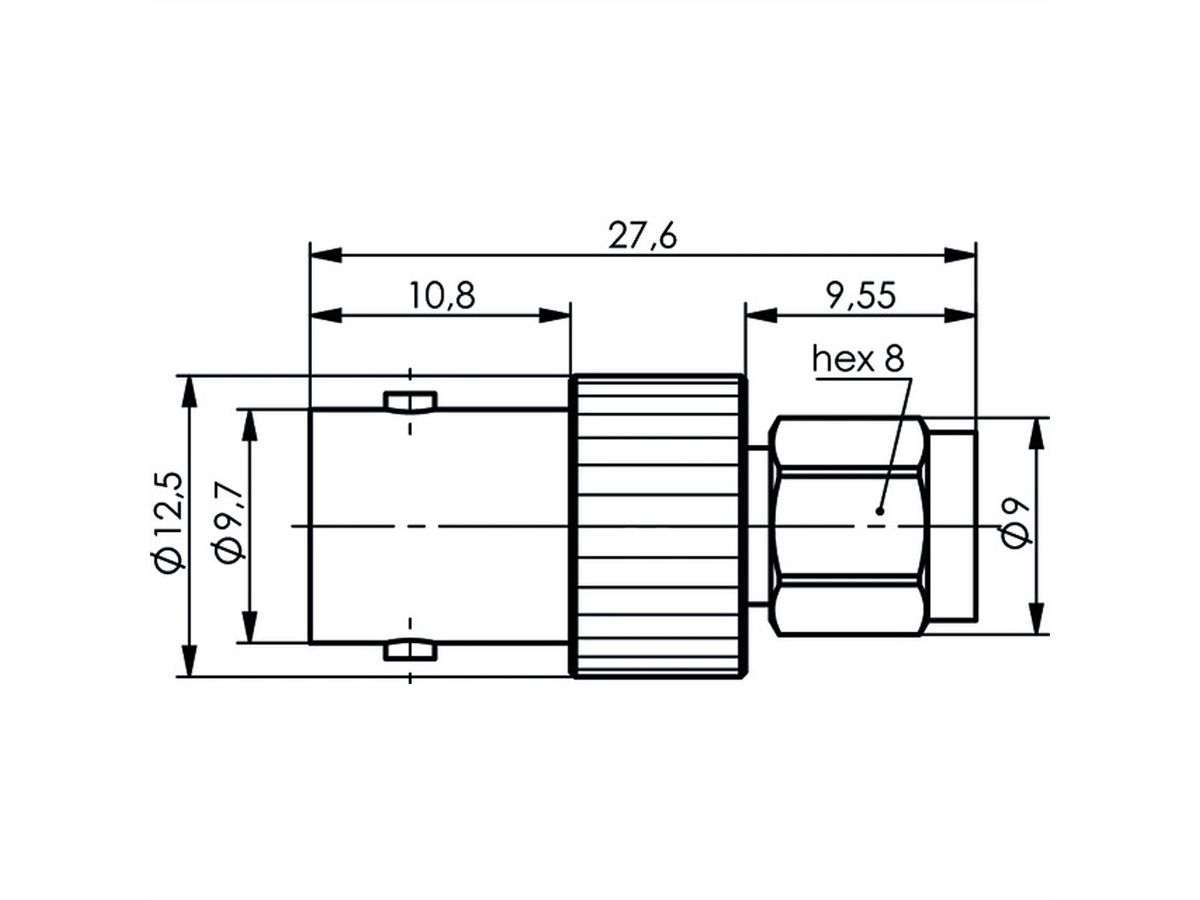 TELEGÄRTNER Adapter BNC-Buchse / SMA-Stecker