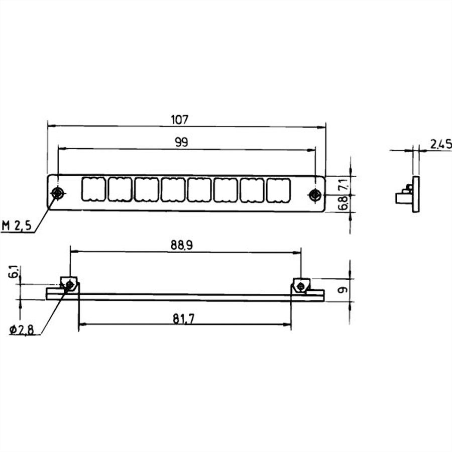 SCHROFF montageframe voor montagevlak 1