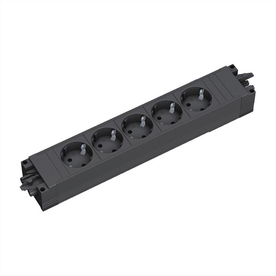 BACHMANN STEP BASE 5x earthing contact, black