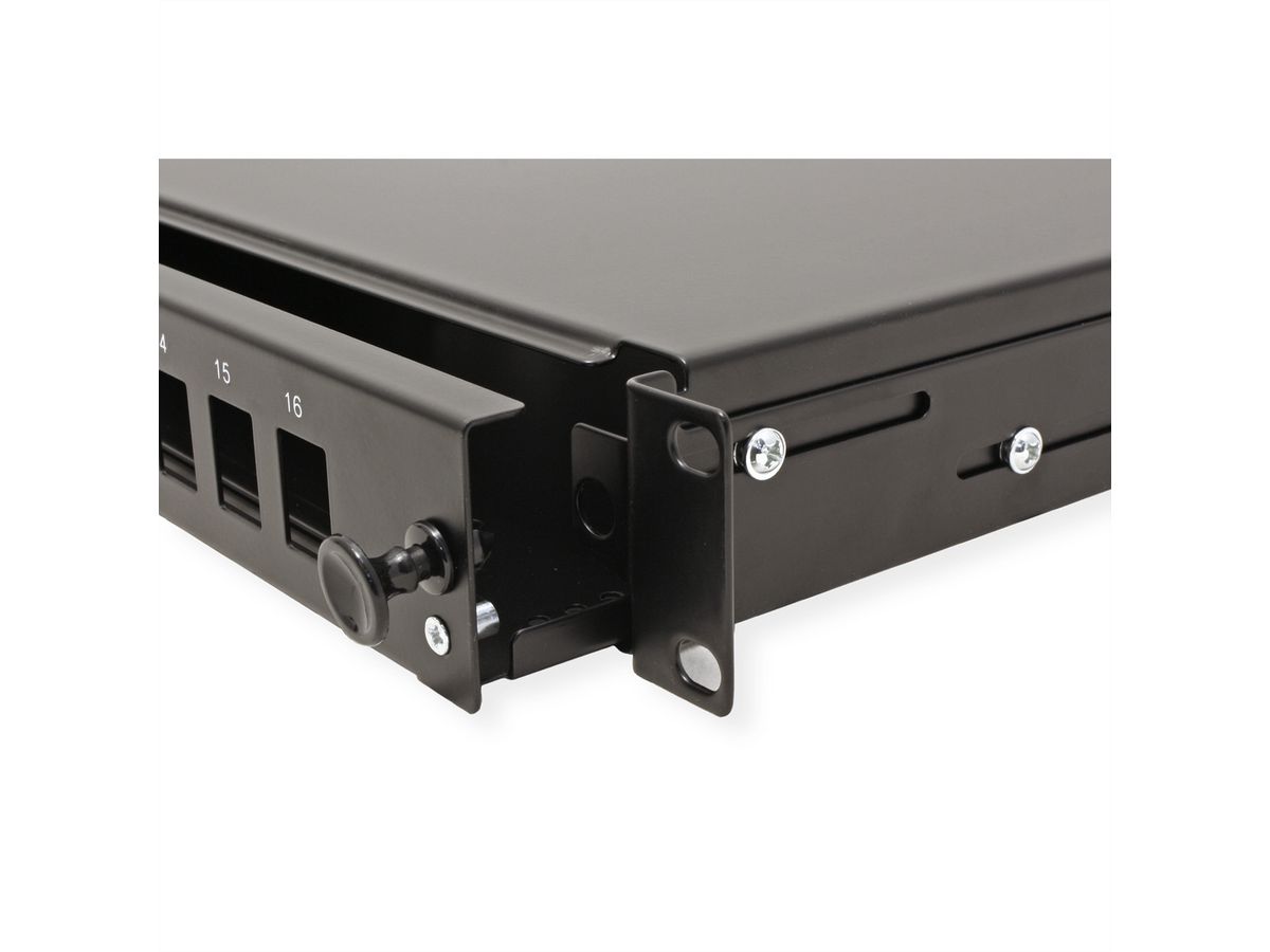 ROLINE 19'' rek voor keystone modules, 16P., voor glasvezel keystones, zwart