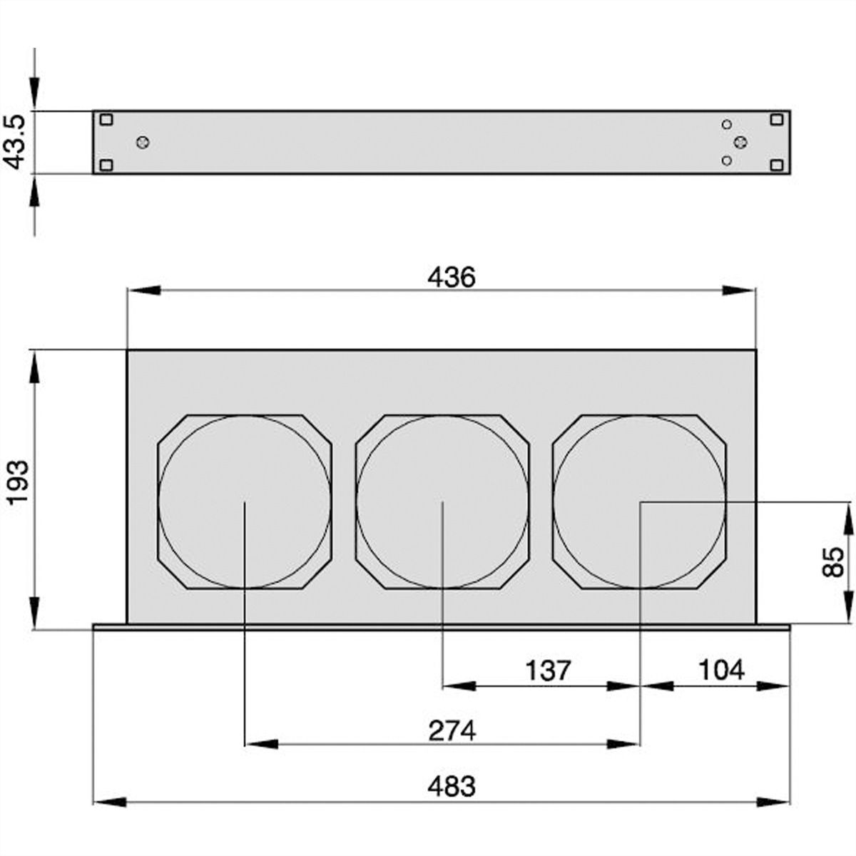SCHROFF 19'' Ventilatoreenheid, 1 U, Toerentalregeling en bewaking, 3 ventilatoren, 24 VDC, Snelheidsgestuurd en functiebewaakt