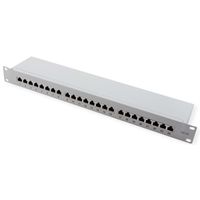 VALUE Cat.6A (Class EA) 19" Patch Panel, 24 Ports, shielded, grey