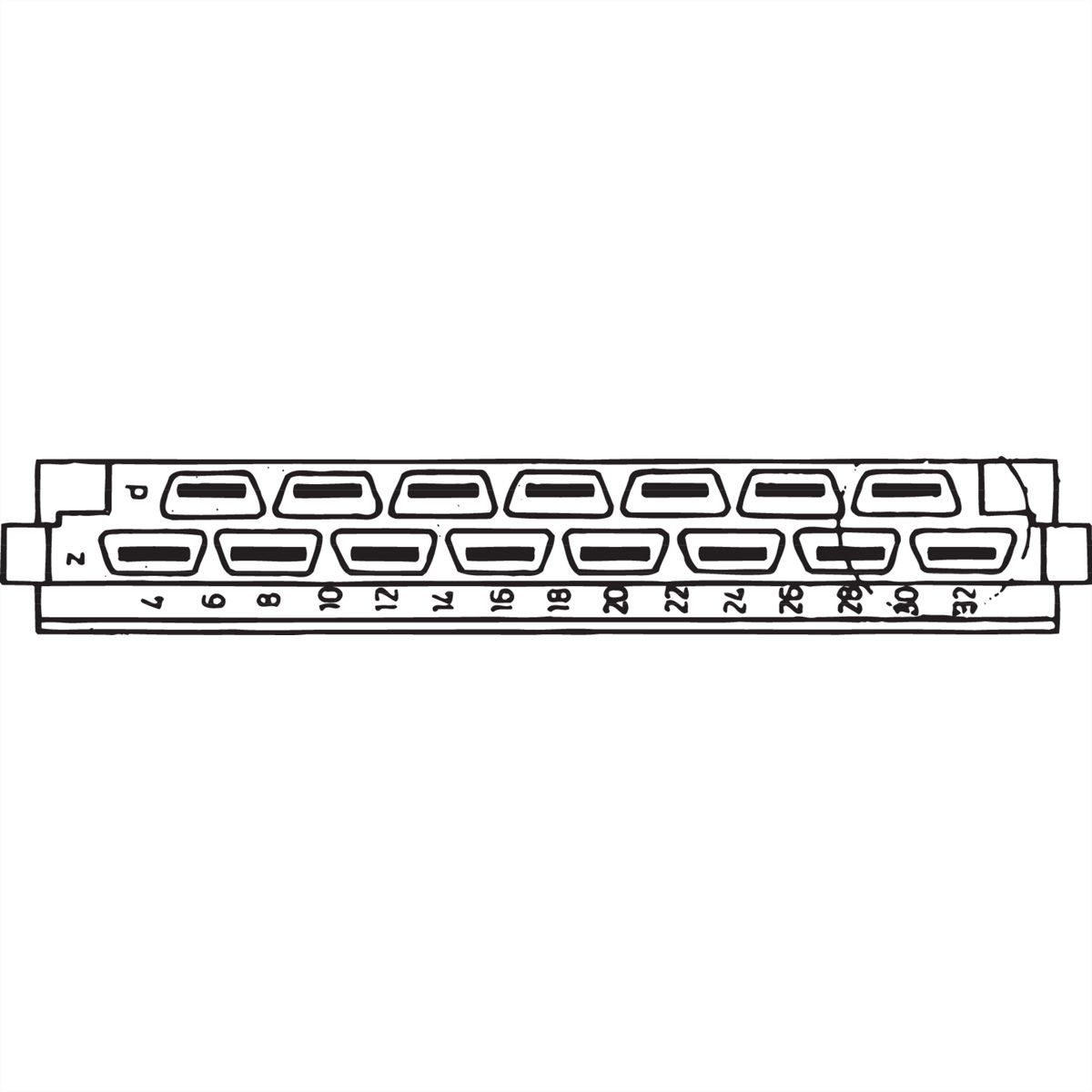 SCHROFF Stekker Type H, EN 60603, DIN 41612, Mannelijk, 15 Contacten, FASTON 6,3 mm