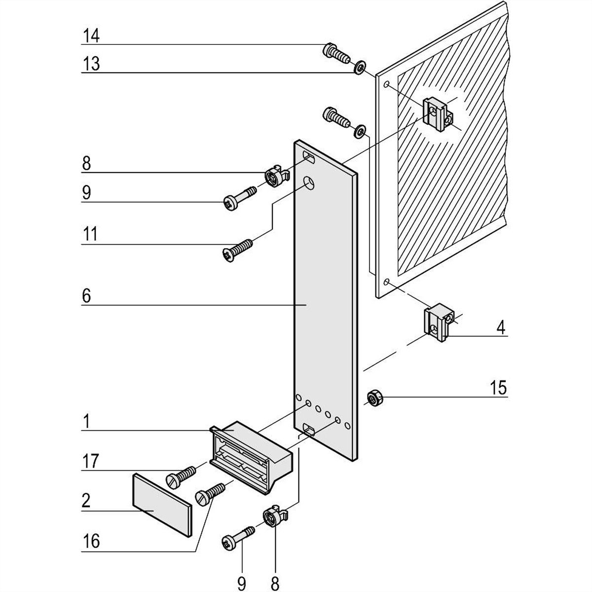 SCHROFF Insteekset met trapeziumvormige handgreep, niet-afgeschermd, grijs, 6 HE, 12 HE