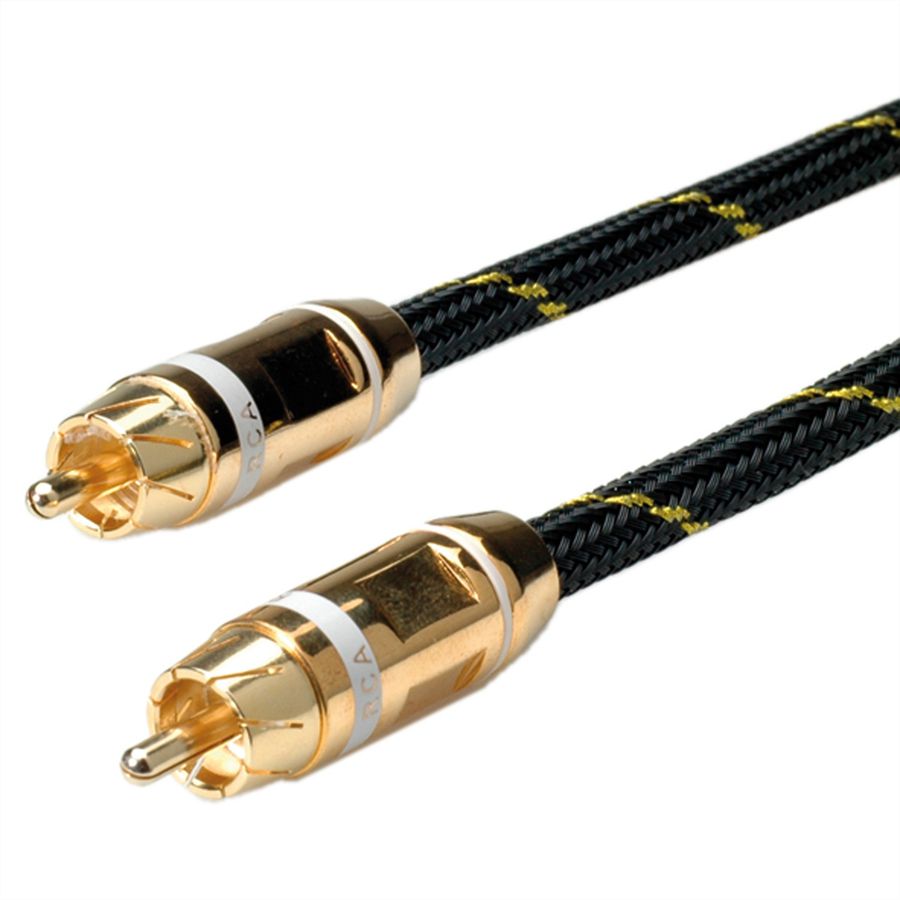 ROLINE GOLD Cinch Cable, simplex M/M, white, 5 m