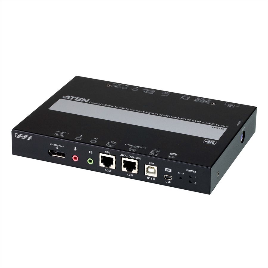 ATEN CN9950 1-Lokaal-Remote Share Access Single Port 4K DisplayPort KVM over IP Switch