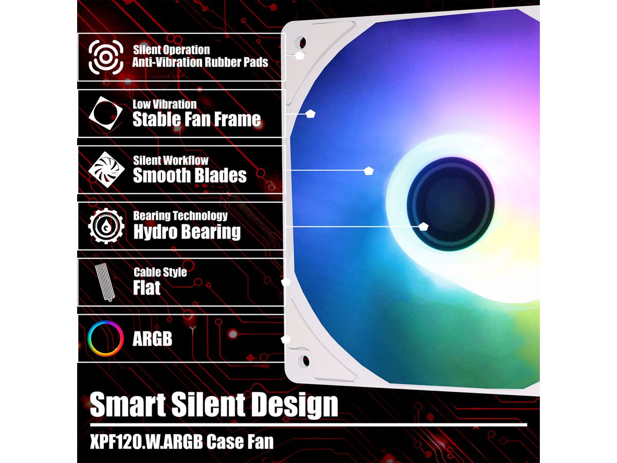 Xilence XPF120.W.ARGB 120mm PWM Case Fan, ARGB LED