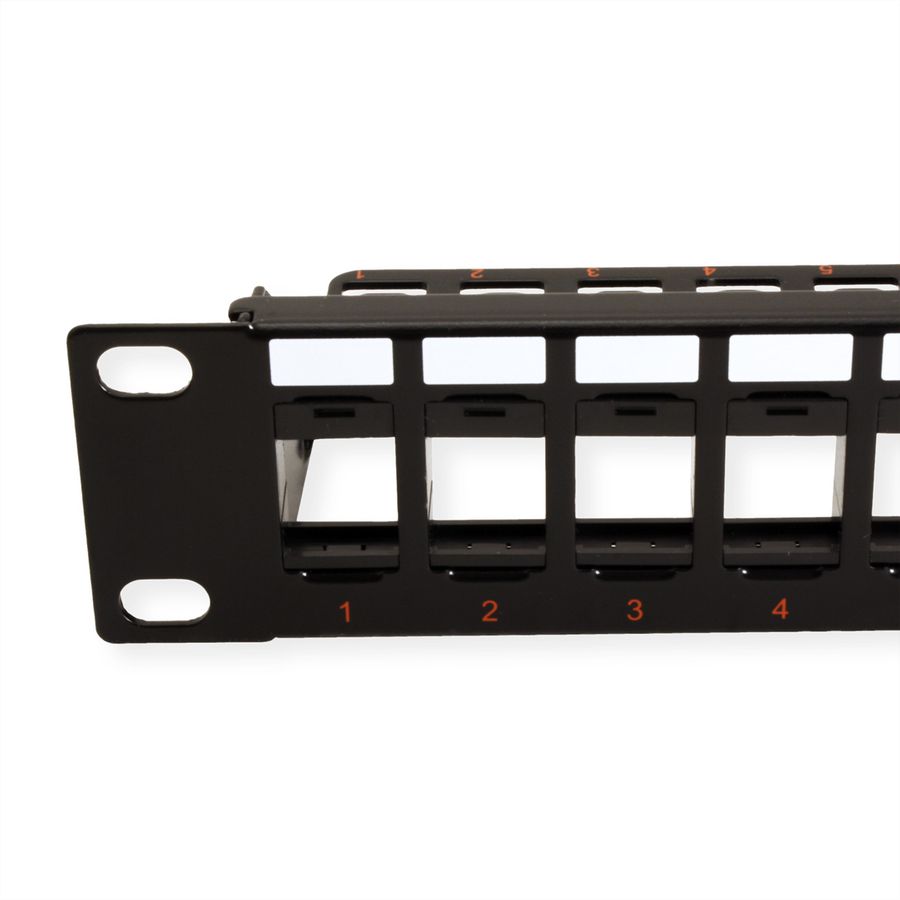 ROLINE 19" keystone patchpaneel, 24P, niet afgeschermd, zwart