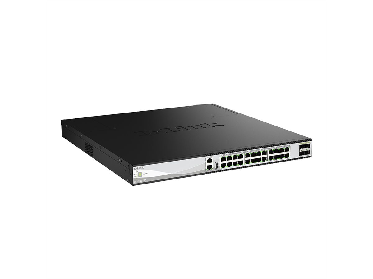 D-Link DXS-3130-28P/E 28-Port 10G Switch, Managed Stackable PoE++ 25G-Uplinks