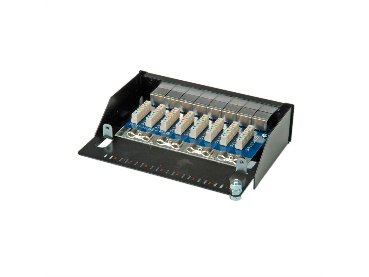 ROLINE Cat.5e (Class D) Wall Mount Patch Panel, 8 Ports, STP, black