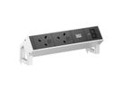 BACHMANN DESK2 2xUK 1xUSB C/C 45W, L=0.2m INOX