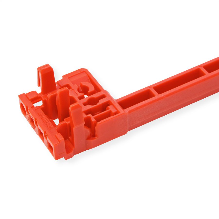 SCHROFF geleiderail met codering voor CompactPCI/ VME64x, PC, 160 mm, 2 mm groefbreedte, rood