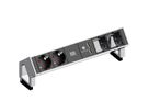 BACHMANN DESK2 2x earthing contact 1x USB charger 2x ABD, GST18 Inox
