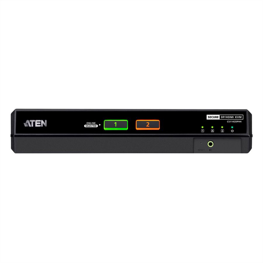 ATEN CS1142DPH4 2-poorts USB 5K DP/HDMI, Universele Secure KVM switch met twee schermen