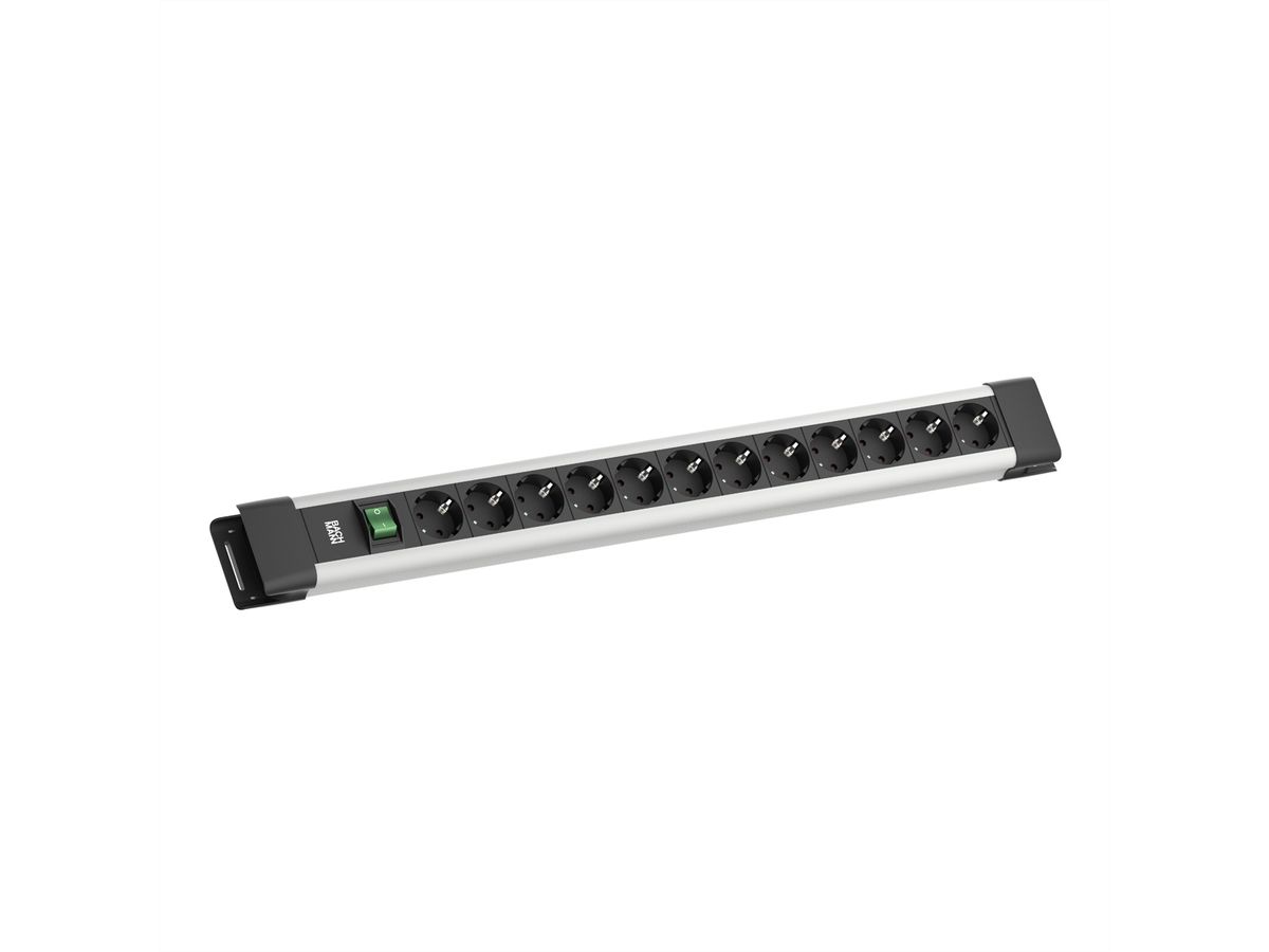 BACHMANN CONNECTUS 12xCEE7/3, 1xSchalter 2,0m CEE7/7 Grau