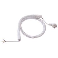 BACHMANN Spiral cable 0.5-2m white, H05VV-F 3G1,5mm² AEH/CEE7/7