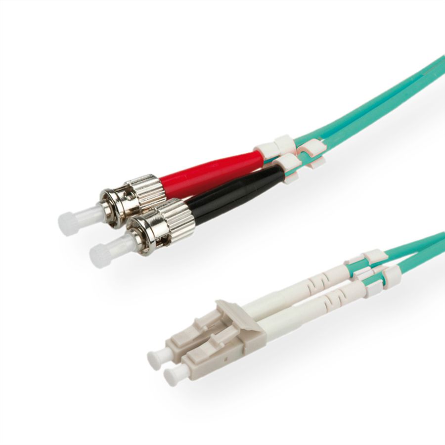 ROLINE Fibre Optic Jumper Cable, 50/125µm, LC/ST, OM3, turquoise, 1 m