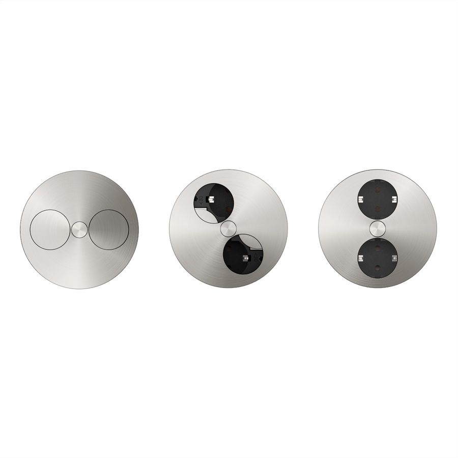 BACHMANN TWIST 2S 2x earthing contact, earthing contact mounting plug, silver, 2 m