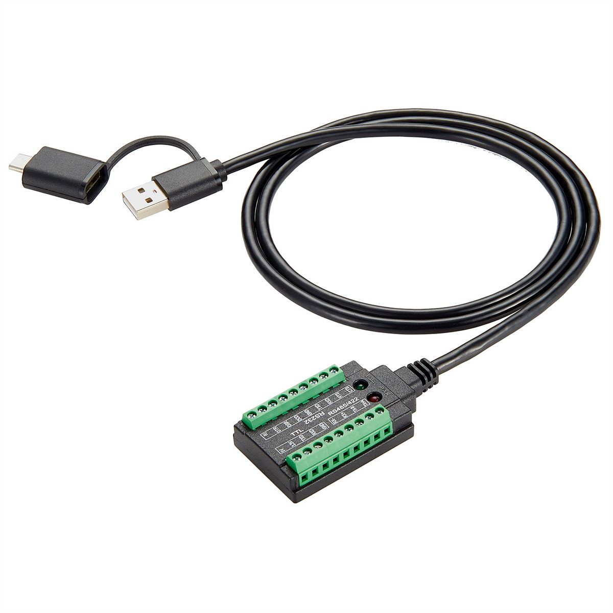 EXSYS EX-13003 USB 2.0 naar 1 x seriële RS-232/422/485 en TTL-kabel met 18-polig klemmenblok
