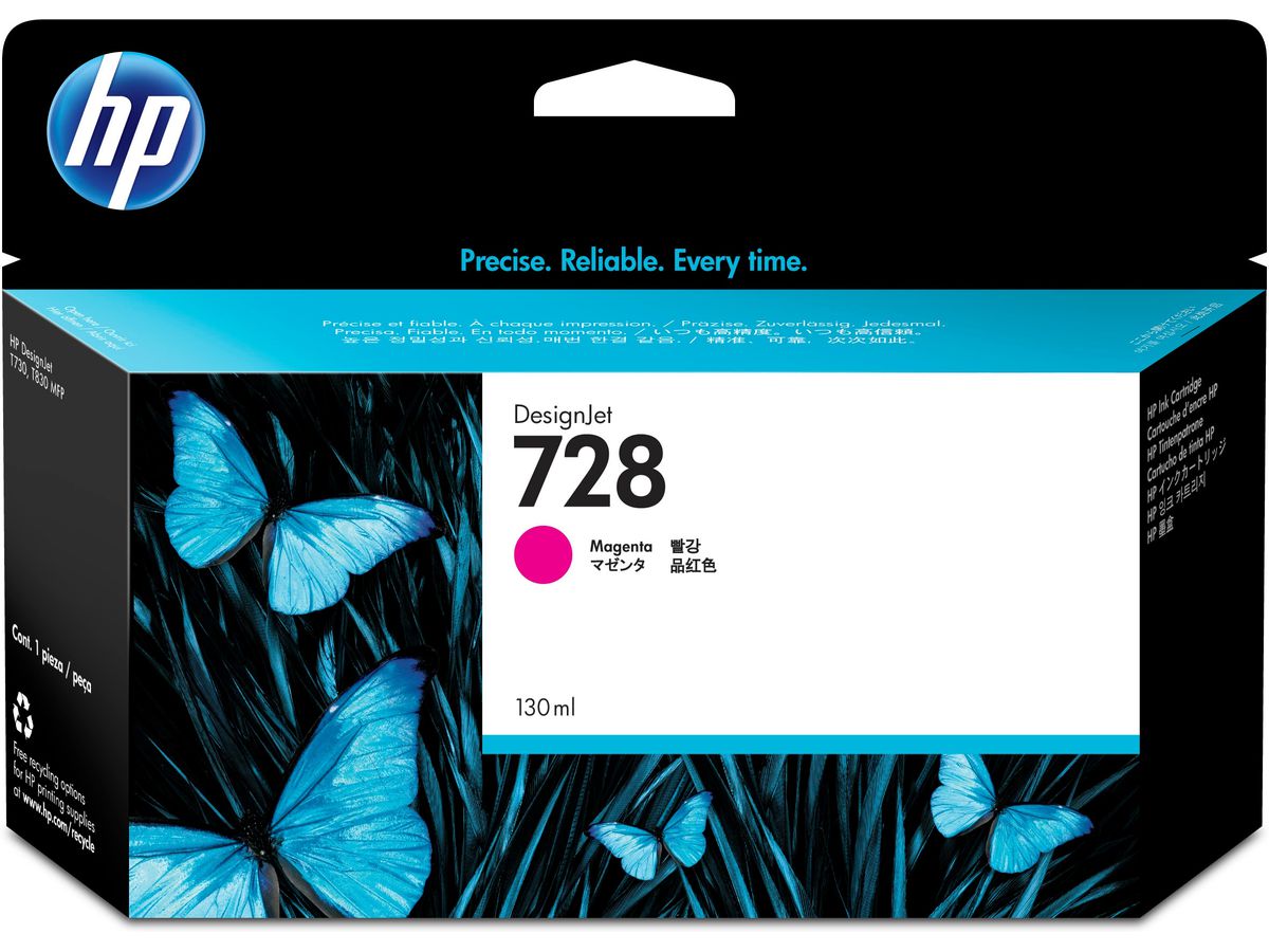 HP 728 130-ml Magenta DesignJet Ink Cartridge