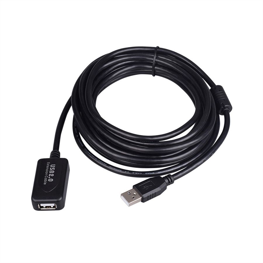 STANDARD USB 2.0 Verlängerung, aktiv, mit Repeater, schwarz, 15 m