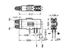 SCHROFF Double LED, Long Type, Ø 3.2 mm, Mounting Planes 1, Red