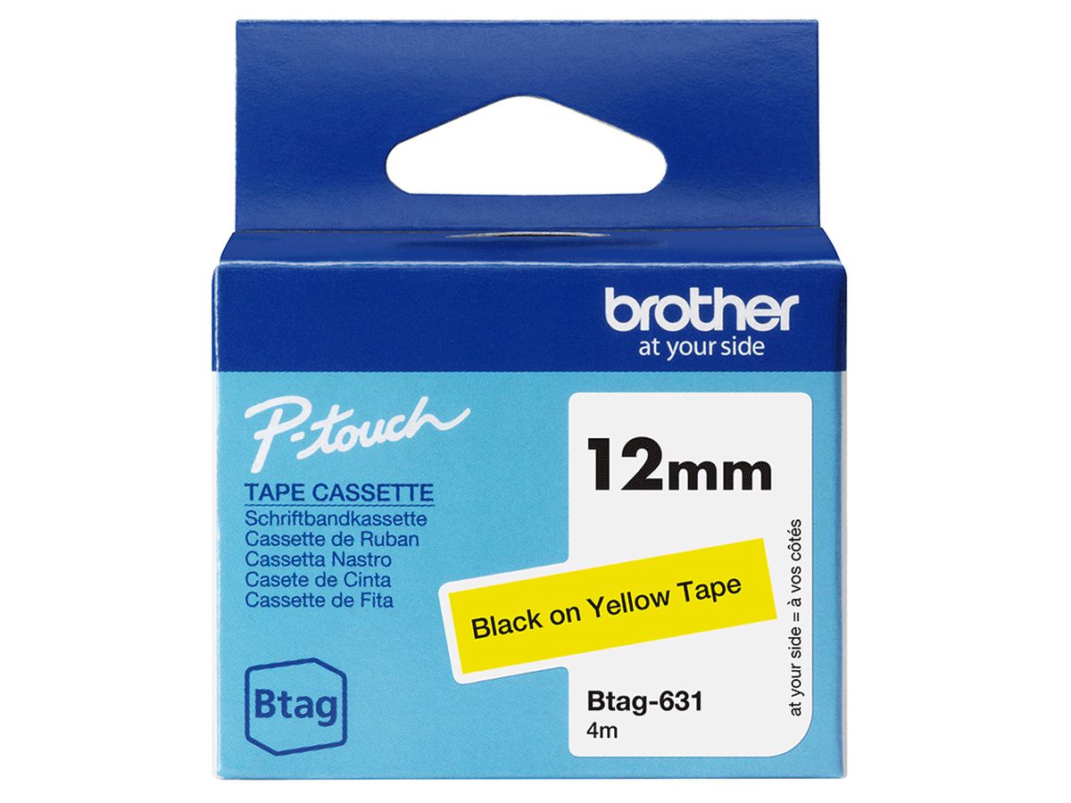 Brother BTAG-631 label-making tape Black on yellow