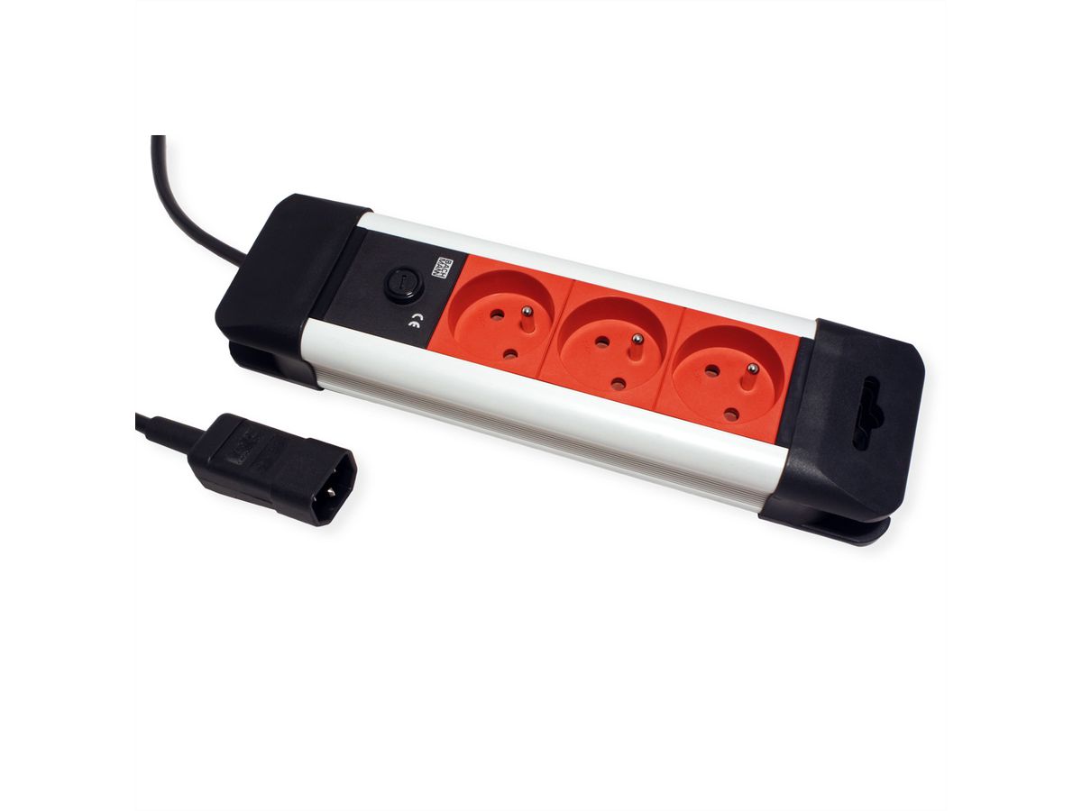 BACHMANN 3-way UTE socket strip 45°, 2.0m IEC320 C14