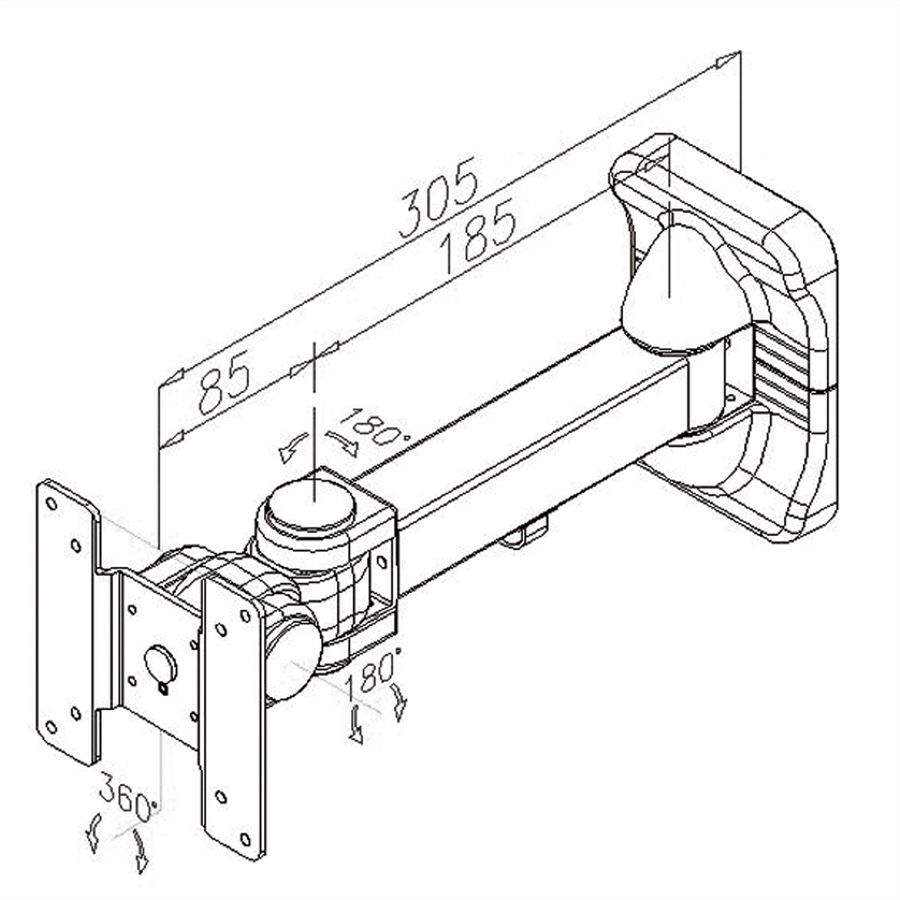 VALUE LCD Monitor Wall Mount Kit, 3 Joints
