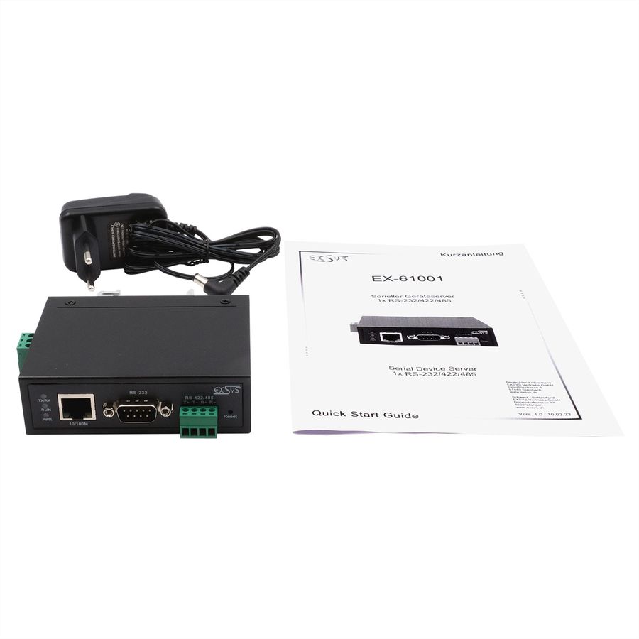 EXSYS EX-61001 Ethernet zu 1 x Seriell RS-232/422/485