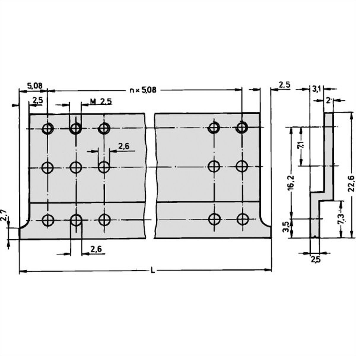 SCHROFF Z-rail voor stekker, EN 60603-2, 4 HP