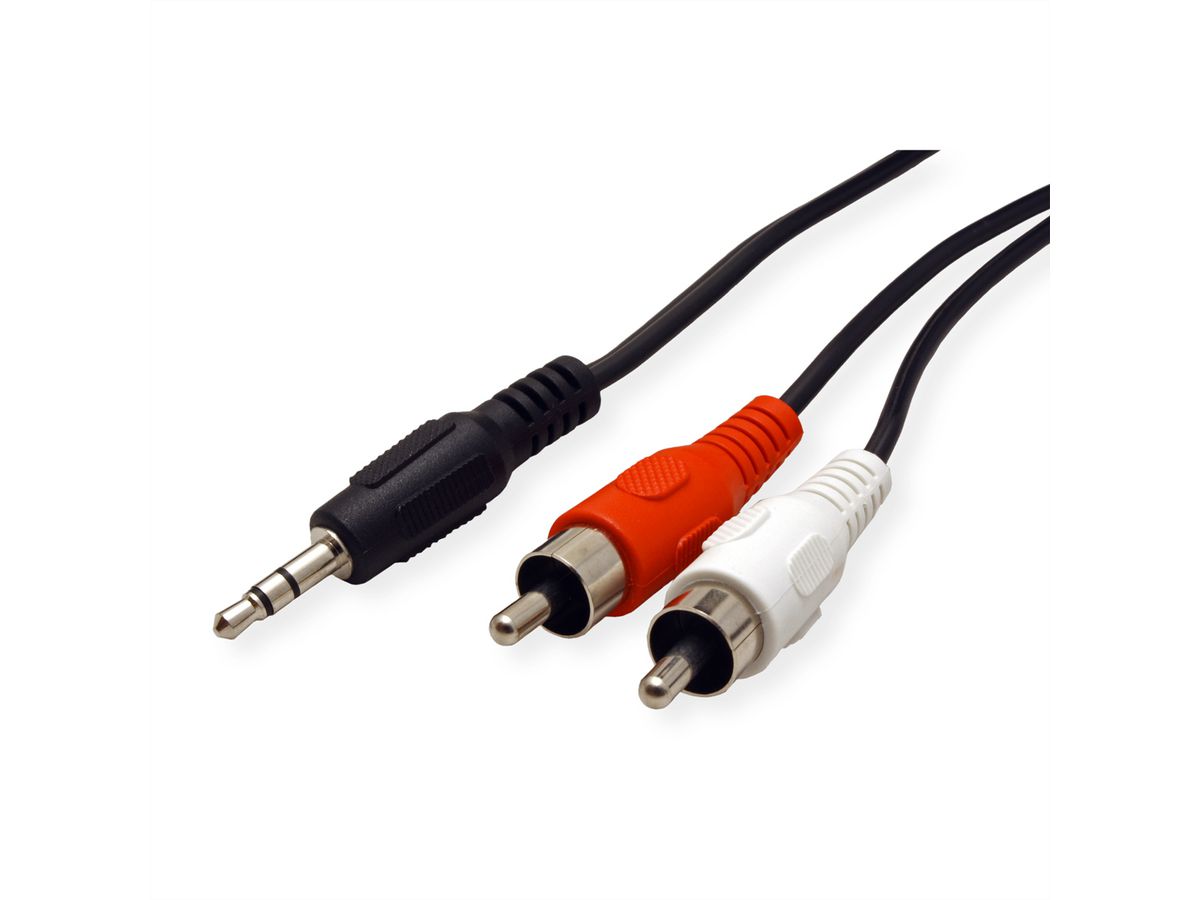 ROLINE 3.5mm/2x RCA (M) Cable, 10 m