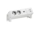 BACHMANN DESK2 PURE WHITE 2xCEE7/3, 1x USB C/C 65W L=0.2m RAL9010