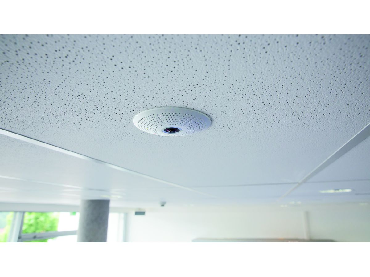 MOBOTIX c26B plafondcamera 6MP met B016 lens , voor gebruik binnenshuis bij nacht (180°/360°), IP20 en IK06, AUDIO